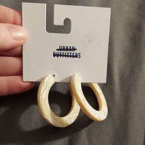 Urban Outfitters Cream Hoop Earrings